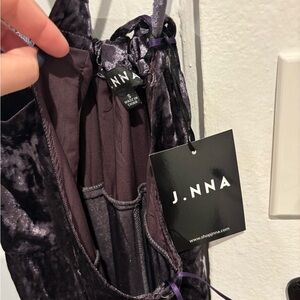 Purple velvet jumpsuit